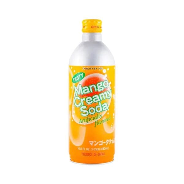 Botella de Mango Creamy Soda UCC de 490 ml