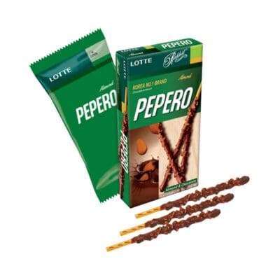 Pepero chocolate con trozos de almendras de Lotte