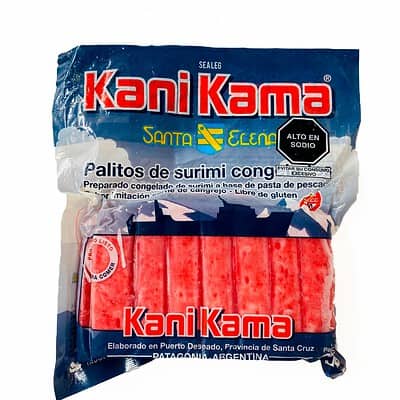 Alimento procesado elaborado a partir de pescado blanco (kani kama) x 250 gr