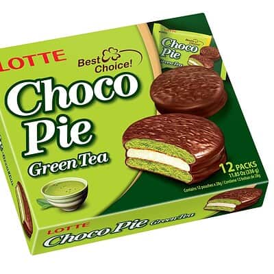 Choco Pie Green Tea Lotte X 12 Und (336 Gr)