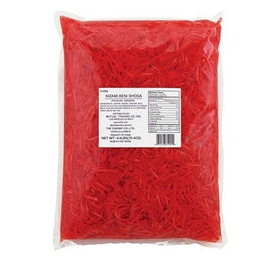Kizami benishoga / Kión (Jenjibre) encurtido y cortado en Tiras (Rojo) x 2 kg